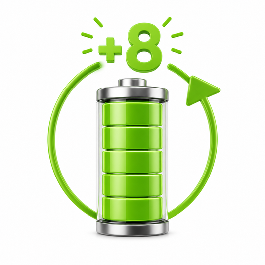 Extended 8H+ Battery